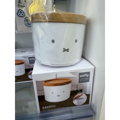 Miffy米菲兔可堆疊式竹蓋琺瑯收納罐 原價550特價450(VIP下標限定請勿自行下單)