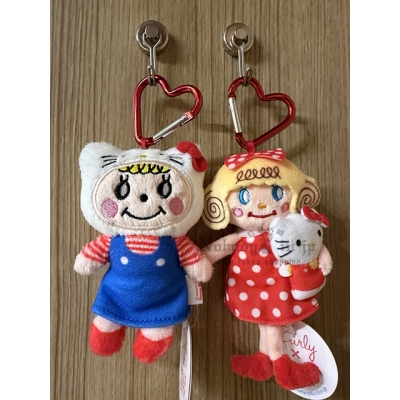 代官山CURLY Girls x kitty聯名絨毛吊飾 現貨