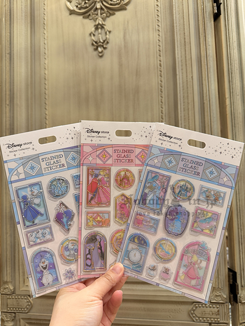 迪士尼商店彩繪玻璃風貼紙 現貨