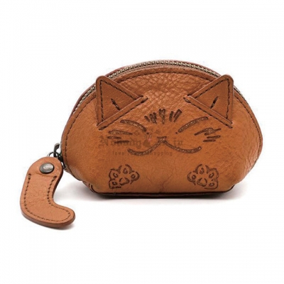 瓦奇菲爾德達洋貓耳笑顏牛皮零錢包(VIP下標限定請勿自行下單)