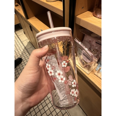 Starbucks 2026 櫻花系列473ml耐熱玻璃吸管杯(VIP下標限定請勿自行下單)