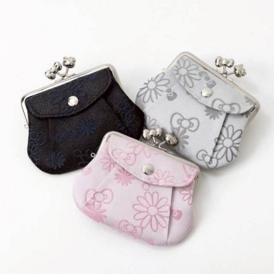 京都 Kitty 工坊造型口金閃光絲提花親子卡片零錢包(VIP下標限定請勿自行下單)