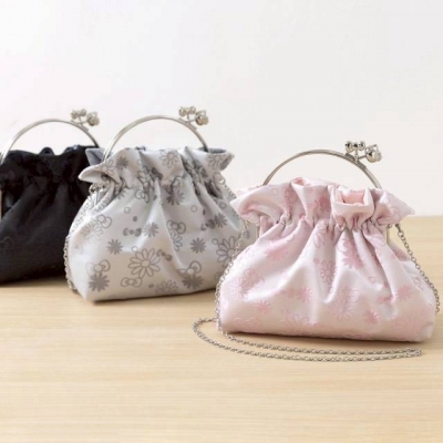 京都 Kitty 工坊造型口金閃光絲提花鏈條手提包(VIP下標限定請勿自行下單)