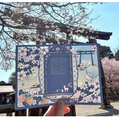 奈良吉野神宮四月限定櫻兔剪紙御朱印(VIP下標限定請勿自行下單)