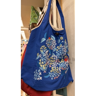 Si-shu刺繡雙色2way折疊購物袋 特價