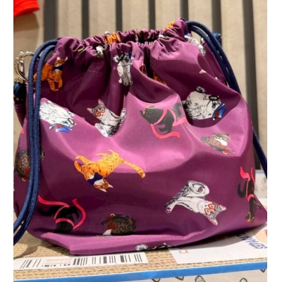 Scolar貓咪圖案束口斜背包