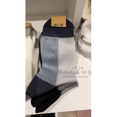 Tabio靴下屋日本製雙色拼接透膚襪