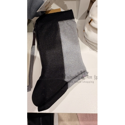 Tabio靴下屋日本製雙色拼接透膚襪