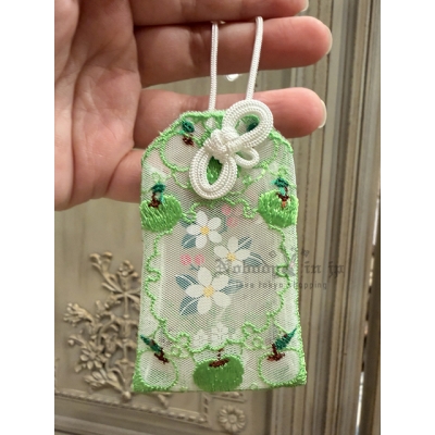 青森廣田神社心的健康蘋果刺繡御守 現貨